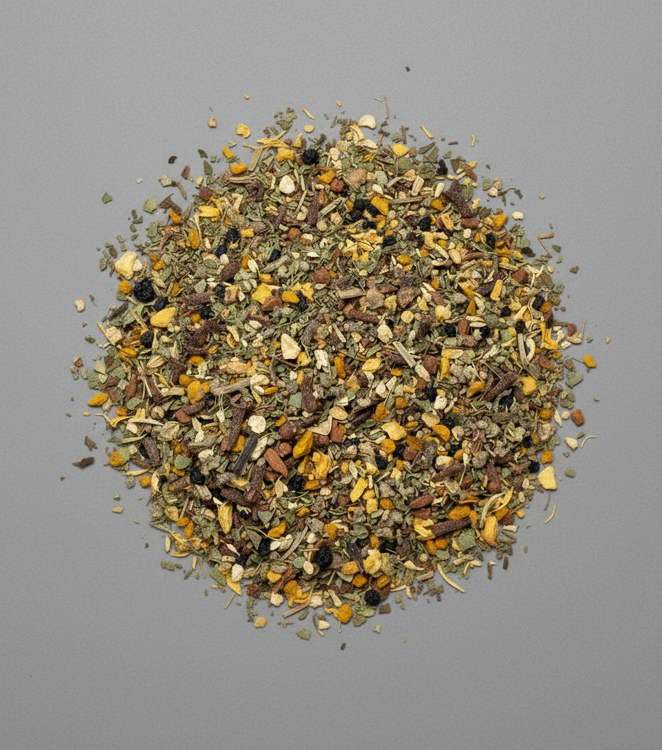Spice blend on a gray background